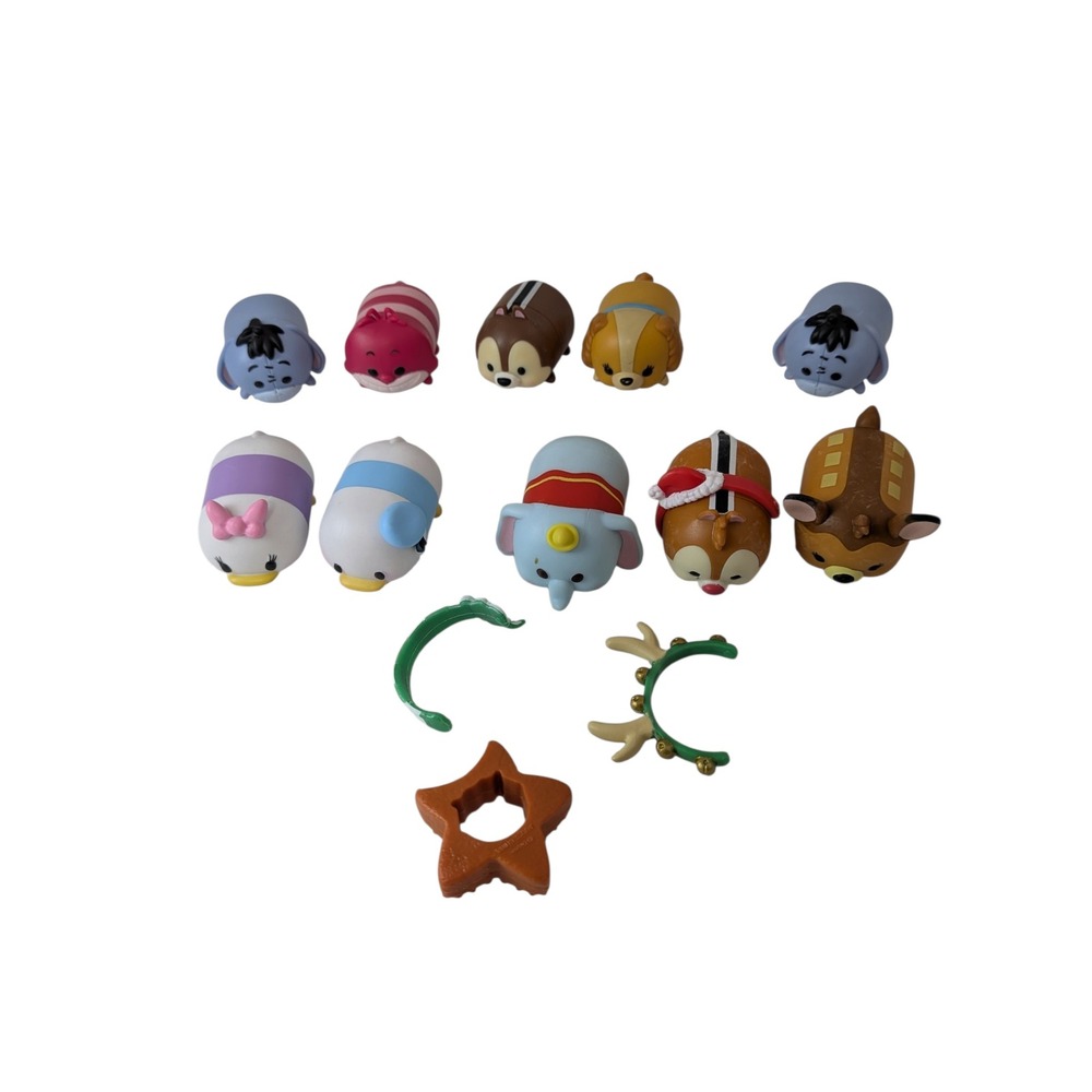 Disney Tsum Tsum Holiday Christmas Figures Lot Mickey Olaf Eeyore Dumbo 16pc 2" - Picture 3 of 4